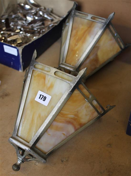 Part leaded light glass light 1920s(-)